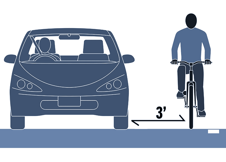 Keep at least 3 feet of distance from cyclists.