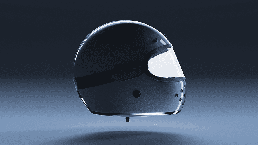 Helmet on a black and blue gradient